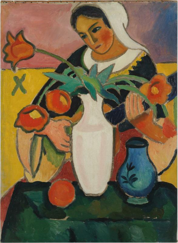 Аугуст Макке. Lautenspielerin. 1910