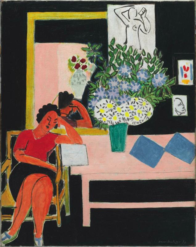 Анри Матисс. Liseuse sur fond noir. 1939